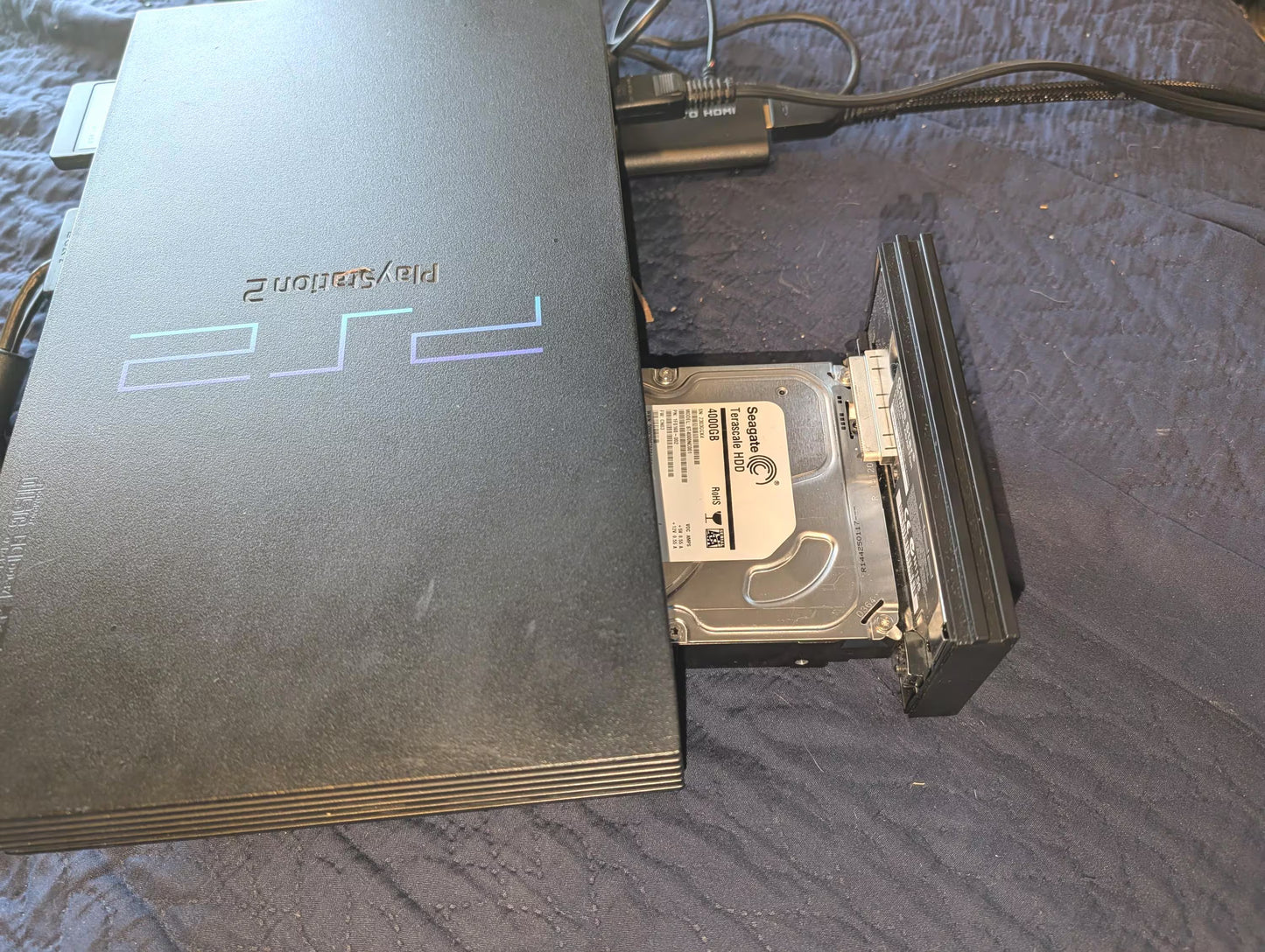 PS2 4TB All-In-One Hard Drive Kit with 64MB Freemcboot card and Adapter.
